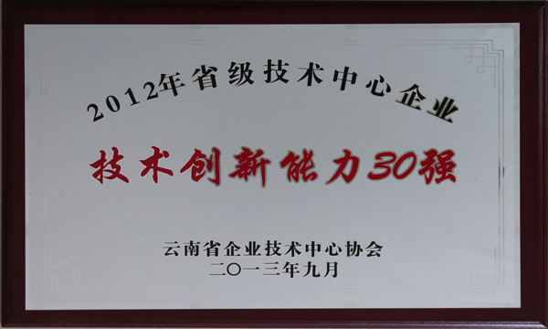 云天化集团居云南省企业技术创新能力30强榜首